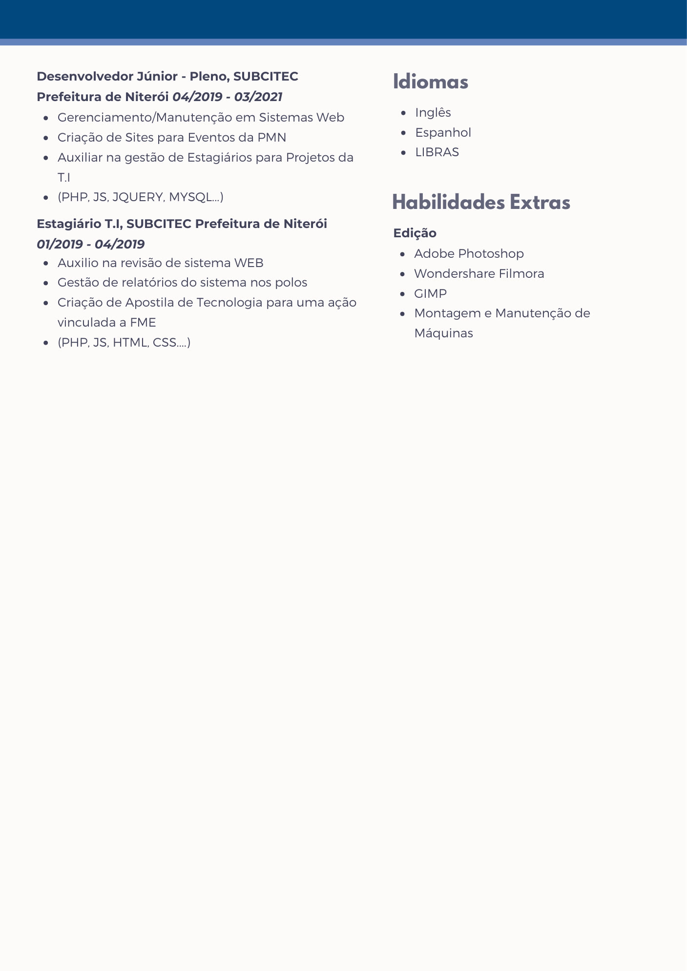 Currículo — página 2